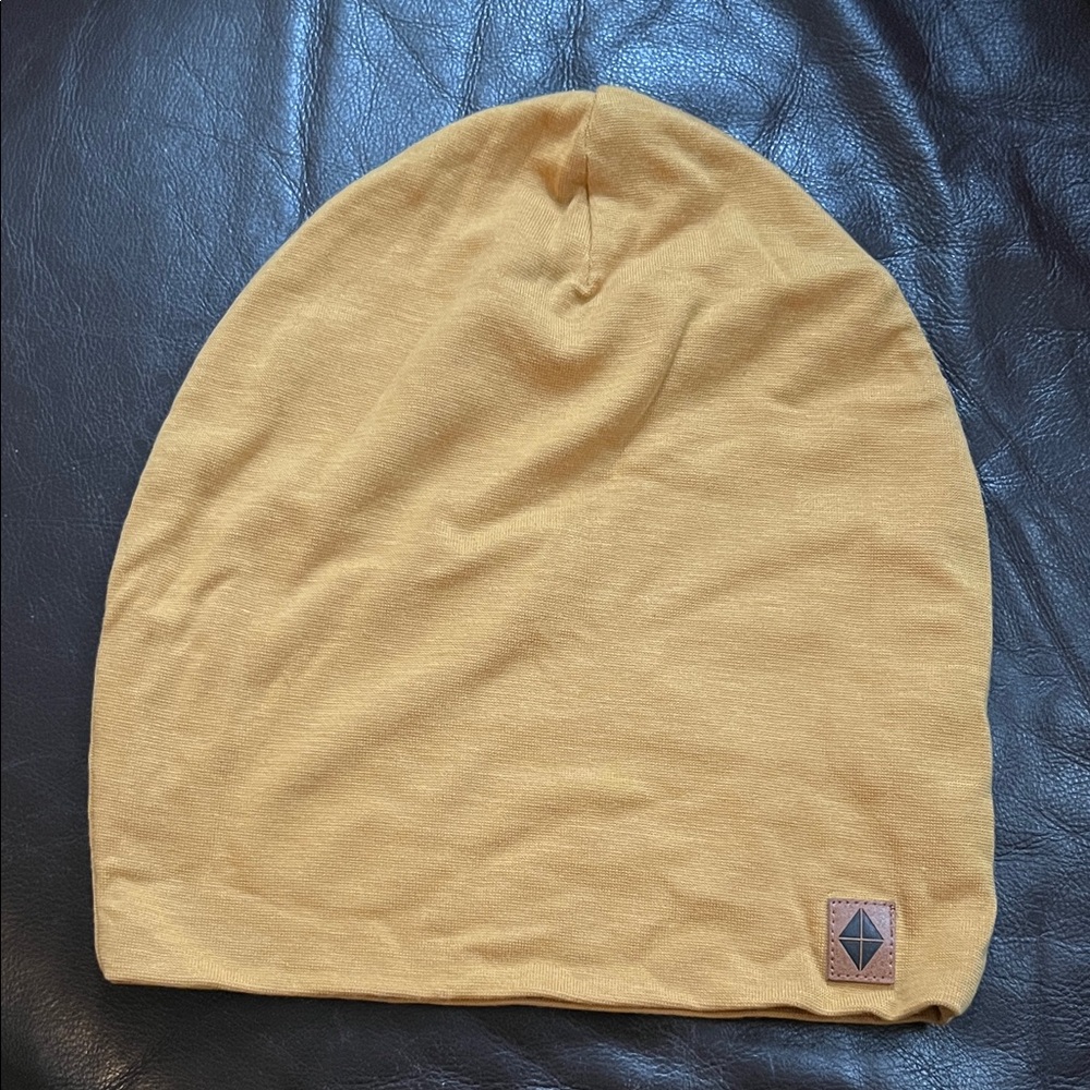 Mustard Yellow Bamboo Jersey Beanie by Kyte